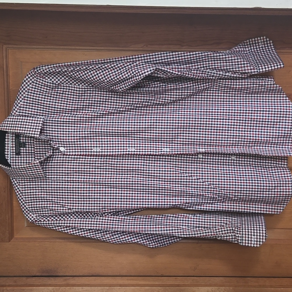 Banana Republic Red and Black Dress Shirt